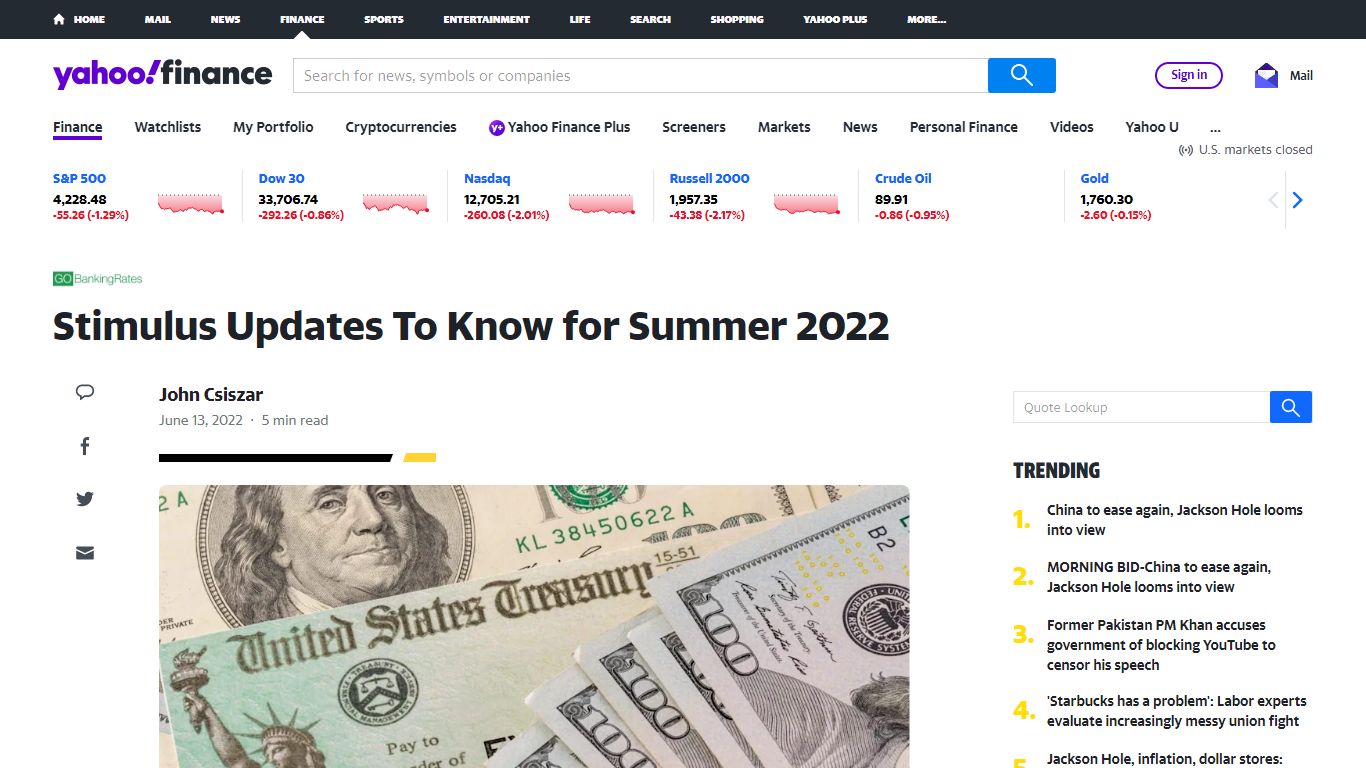Stimulus Updates To Know for Summer 2022 - Yahoo!